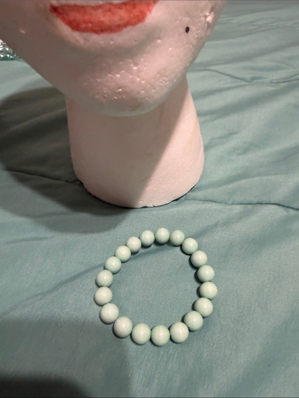 Pastel Mint Beaded Stretch Bracelet - Women Jewelry